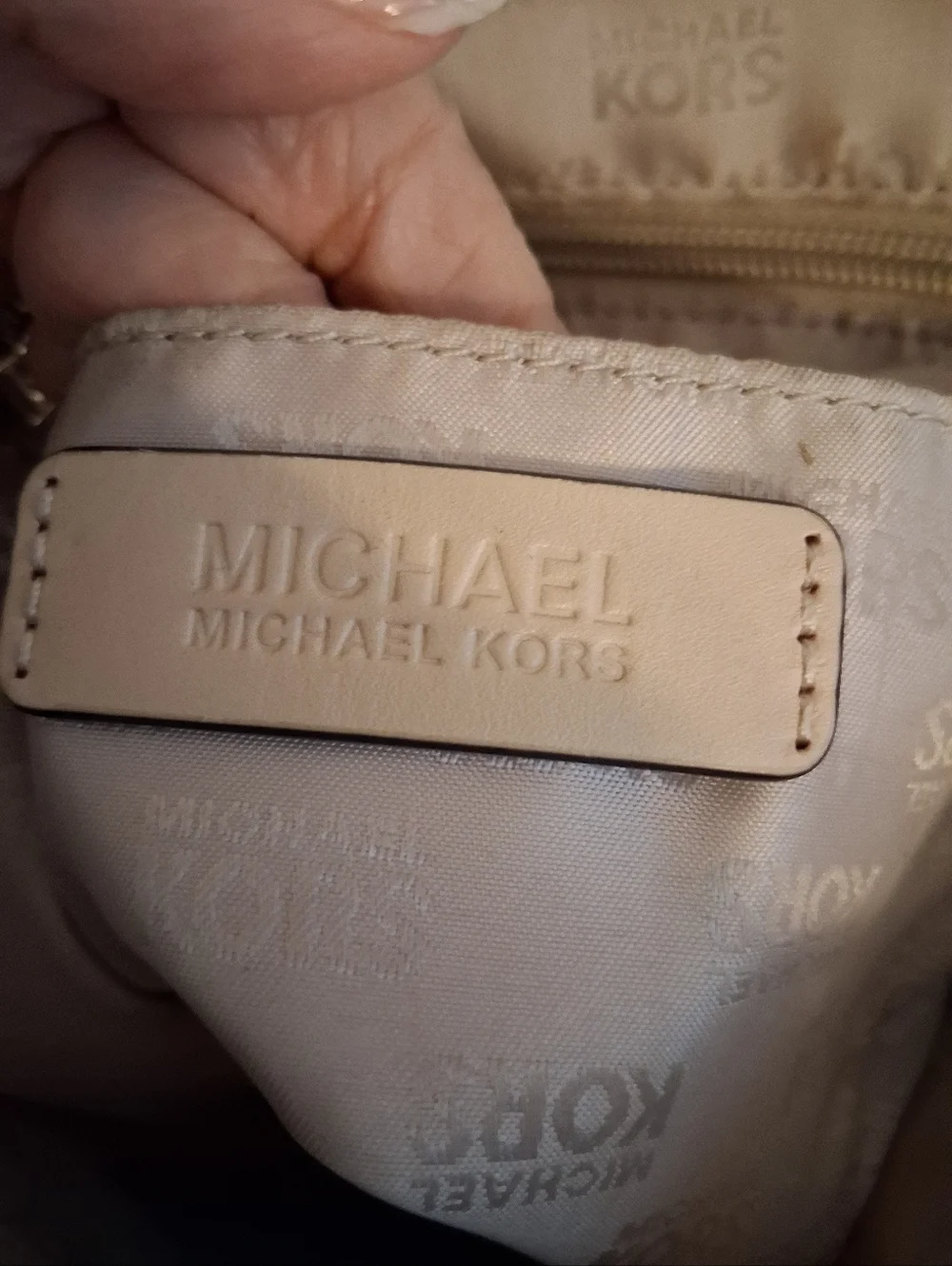 Michael Kors Brown & Tan Signature Leather Tote With Tan Leather Straps - Picture 9 of 10